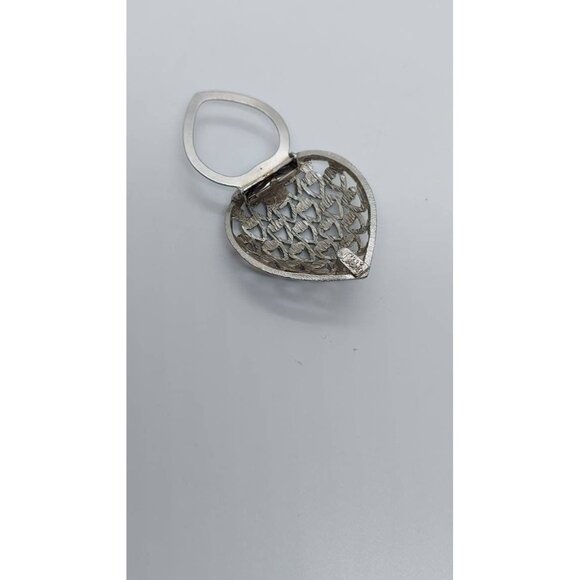 Vintage heart silver tone Celebrity‎ scarf clip - Picture 4 of 5